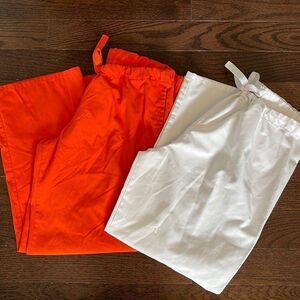 Fundamentals By White Swan Womens Scrub Uniform Pants Orange White Medium 2 PC‎